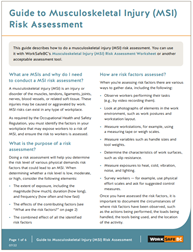 Guide to Musculoskeletal Injury (MSI) Risk Assessment Worksheet