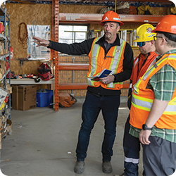 safety officer performing an inspection